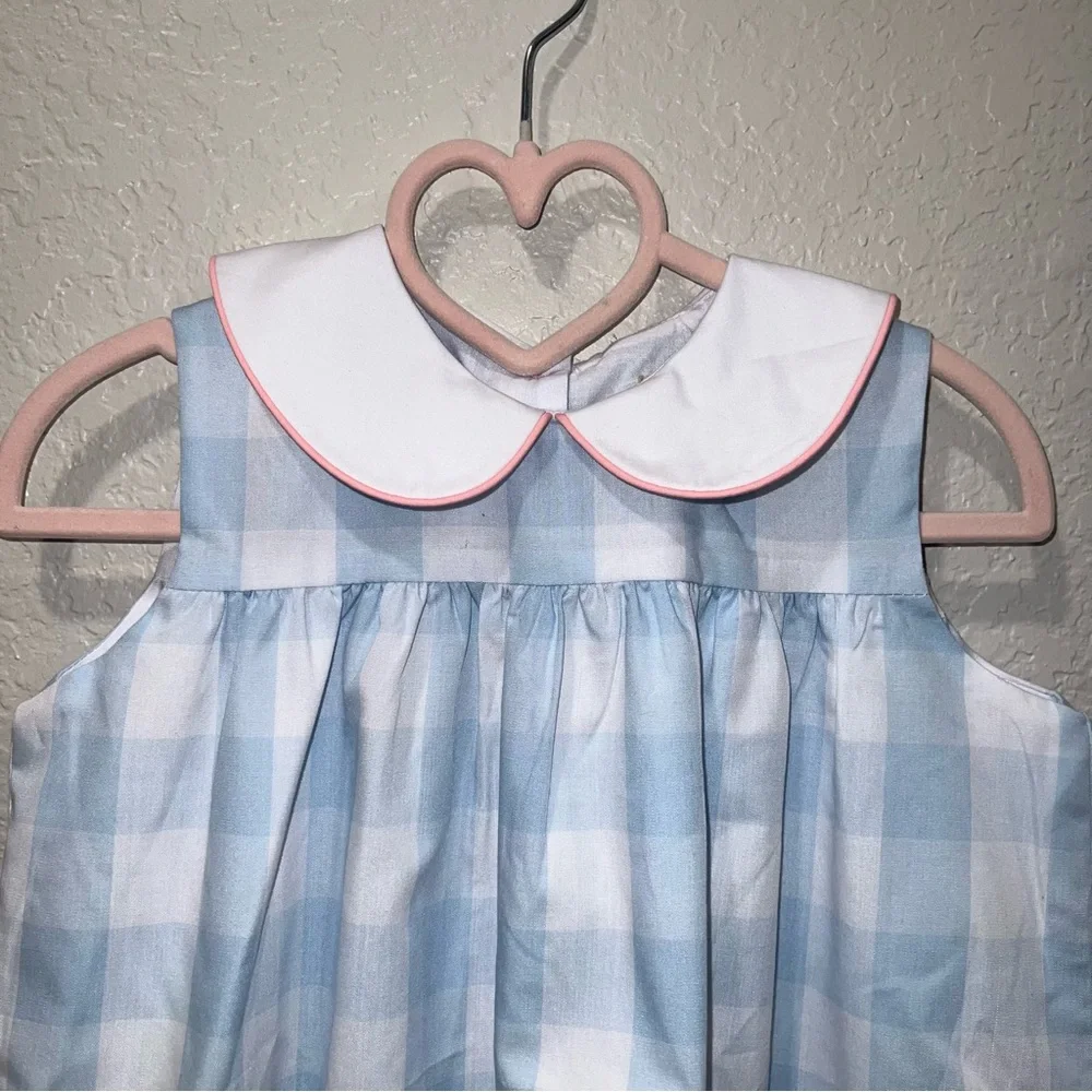 The Beaufort Bonnet Company 2T Chattanooga Check Sleveless Collared Dress - NWT - Picture 2 of 6